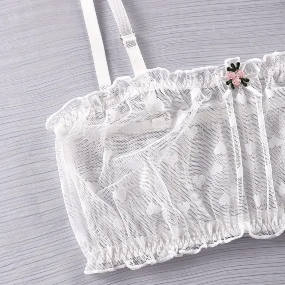 Elegant Sheer Hearts Lingerie Set - Picture 3 of 8